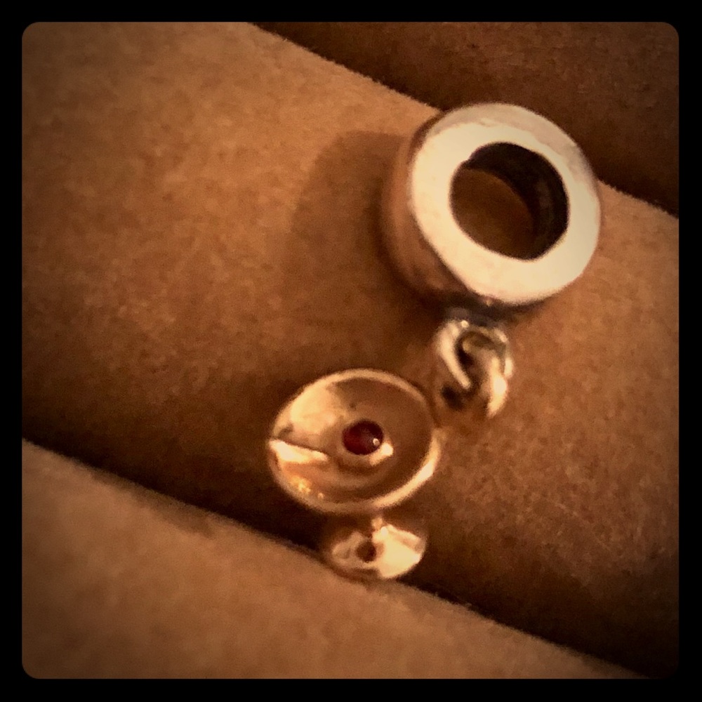 Gold Martini with Ruby Olive Pandora Bead
